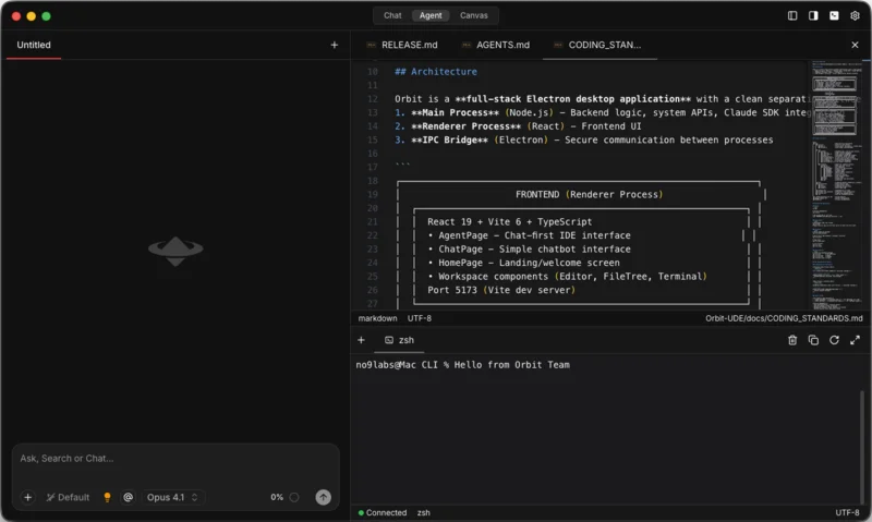 Orbit Editor - VS Code-level editor with AI assistance